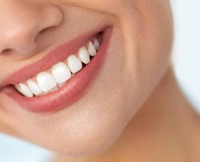 Close up of woman’s attractive smile